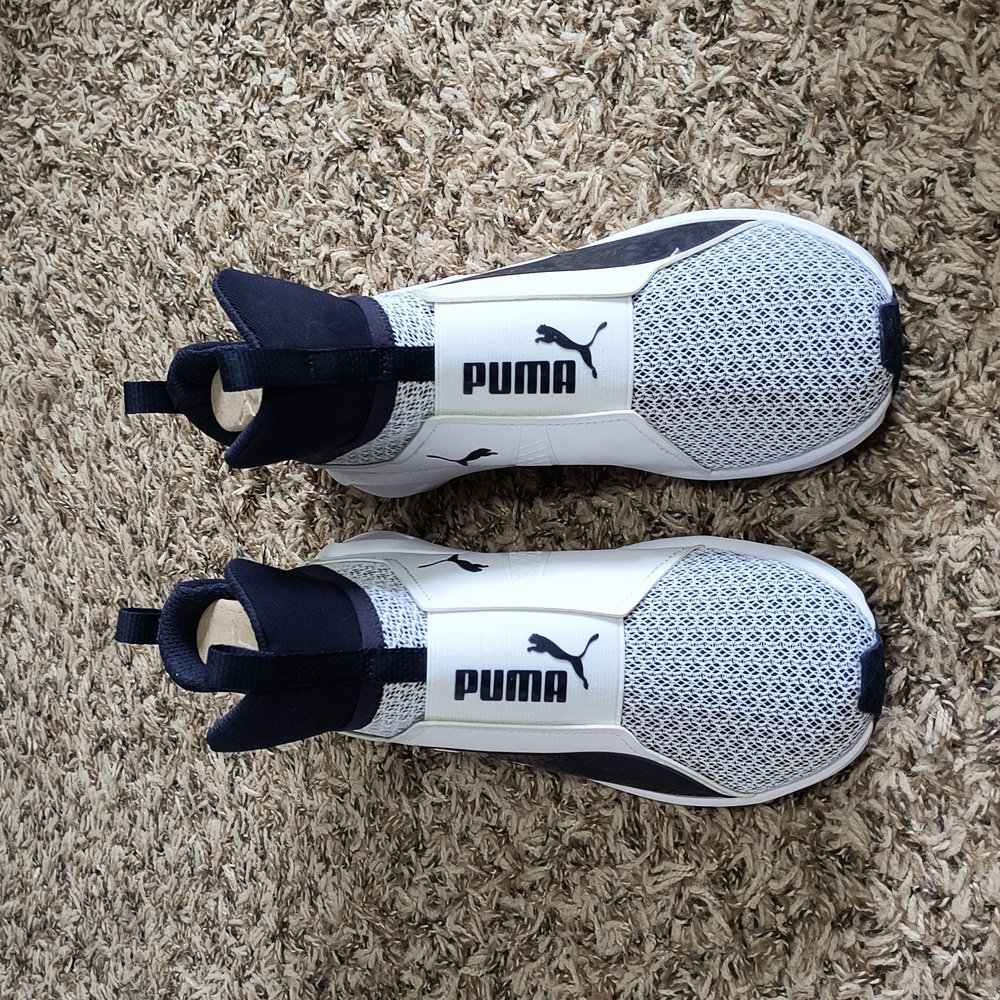 White and Blue Puma Fierce size 8.5